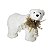 URSO DECORATIVO EM PE BRANCO COM CACHECOL - 26CM - Imagem 1