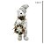 URSO DECORATIVO EM PE BRANCO COM GUIRLANDA E CACHECOL 50CM - Imagem 3