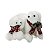URSO DECORATIVO COM FILHOTE BRANCO COM CACHECOL - 23CM - Imagem 1