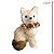 RAPOSA NATALINA DECORATIVA SENTADA COM PINHAS - 22CM - Imagem 3