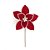 FLOR POINSETIA DECORATIVA VERMELHA COM PEROLAS - 40CM - Imagem 2