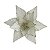 FLOR POINSETIA BRANCA FOSCA COM BOLINHAS DOURADA - 22CM - Imagem 1