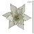 FLOR POINSETIA BRANCA FOSCA COM BOLINHAS DOURADA - 22CM - Imagem 3