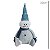 BONECO DE NEVE DECORATIVO SENTADO COM CACHECOL AZUL - 33CM - Imagem 3