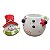 POTE BONECO DE NEVE COM CHAPEU VERMELHO EM CERAMICA 20CM - Imagem 3