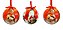 TRIO BOLAS NATALINAS PAPAI NOEL E DESENHOS NATALINOS 10cm - Imagem 1