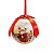 KIT TRES BOLAS DECORADAS PAPAI NOEL NO TRENO COM LED 10CM - Imagem 1