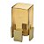 VASO CANDELABRO DECORATIVO EM AÇO INOX E VIDRO DOURADO 19CM - Imagem 1