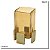 VASO CANDELABRO DECORATIVO EM AÇO INOX E VIDRO DOURADO 19CM - Imagem 3
