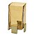 VASO CANDELABRO DECORATIVO EM AÇO INOX E VIDRO DOURADO 23,5CM - Imagem 1