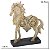 ESCULTURA CAVALO DECORATIVO EM RESINA BEGE E DOURADO 28,5CM - Imagem 2