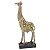 ESCULTURA GIRAFA DECORATIVA EM RESINA BEGE E DOURADO 31CM - Imagem 1