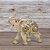 ESCULTURA ELEFANTE DECORATIVO EM RESINA BEGE E DOURADO 30CM - Imagem 2