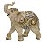 ESCULTURA ELEFANTE DECORATIVO EM RESINA BEGE E DOURADO 19,5CM - Imagem 1
