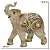 ESCULTURA ELEFANTE DECORATIVO EM RESINA BEGE E DOURADO 19,5CM - Imagem 3