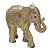 ESCULTURA ELEFANTE DECORATIVO EM RESINA DOURADO E MARROM 22CM - Imagem 1