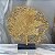 ESCULTURA ARVORE DECOR ALUMINIO E MARMORE DOURADO PRETO 32CM - Imagem 2
