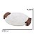 BANDEJA DECORATIVA EM MADEIRA E MARMORE BRANCO 34CM - Imagem 3