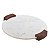 BANDEJA DECOR EM MADEIRA E MARMORE BRANCA E MARROM 44,5cm - Imagem 1