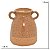 VASO COM ALÇAS DECOR PORCELANA BEGE E CARAMELO E PRETO 15CM - Imagem 3