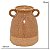 VASO COM ALÇAS DECOR PORCELANA BEGE E CARAMELO E PRETO 20CM - Imagem 3