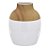 VASO DECORATIVO CERAMICA AMADEIRADO BRANCO E MARROM 24,5CM - Imagem 1