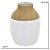 VASO DECORATIVO CERAMICA AMADEIRADO BRANCO E MARROM 24,5CM - Imagem 3
