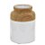 VASO DECORATIVO CERAMICA AMADEIRADO BRANCO E MARROM 20CM - Imagem 1