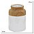 VASO DECORATIVO CERAMICA AMADEIRADO BRANCO E MARROM 25CM - Imagem 3