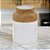 VASO DECORATIVO CERAMICA AMADEIRADO BRANCO E MARROM 25CM - Imagem 2