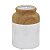 VASO DECORATIVO CERAMICA AMADEIRADO BRANCO E MARROM 25CM - Imagem 1