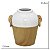 VASO COM ALÇAS DECOR CERAMICA AMADEIRADO BRANCO MARROM 24CM - Imagem 3