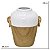 VASO DECORATIVO CERAMICA AMADEIRADO BRANCO E MARROM 29CM - Imagem 3