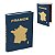 CAIXA LIVRO FRANCE DECORATIVA EM MDF  AZUL E DOURADO 36CM - Imagem 1