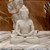 ESCULTURA BUDA EM RESINA DECORATIVO NA COR AREIA - 31,5CM - Imagem 2