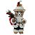 URSO DE PALHA EM PE ROUPA PAPAI NOEL VERMELHO E VERDE 26CM - Imagem 1