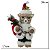 URSO DE PALHA EM PE ROUPA PAPAI NOEL VERMELHO E VERDE 26CM - Imagem 4