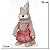 ESQUILO NATALINO  MENINA EM PE SISAL BEGE E VERMELHO 31CM - Imagem 3