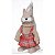 ESQUILO NATALINO  MENINA EM PE SISAL BEGE E VERMELHO 31CM - Imagem 1