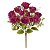BUQUE DE ROSAS MICROP 15 BOTOES FUCSIA OUTONO 43CM FLORARTE - Imagem 1