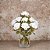 BUQUE DE ROSA DIANA 9 BOTOES BRANCO OUTONO 40CM FLORARTE - Imagem 2
