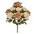 BUQUE ROSA DIANA 9BOTOES PESSEGO OUTONO CHA 40CM FLORARTE - Imagem 1