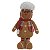 BONECO NATALINO GINGERBREAD EM PE DE CHAPEU BRANCO 34CM - Imagem 1