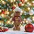 BONECO NATALINO GINGERBREAD EM PE DE CHAPEU BRANCO 34CM - Imagem 2
