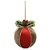 BOLA DECORADA NATALINA VERMELHA E MARROM 8CM FLORARTE - Imagem 1