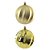 JG 6 BOLA DECORADA NATALINA DE PVC NA COR DOURADA 8CM - Imagem 1