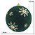 JG 2 BOLAS DECORADA NATALINA AVELUDADA DE PVC VERDE 10CM - Imagem 4