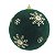 JG 2 BOLAS DECORADA NATALINA AVELUDADA DE PVC VERDE 10CM - Imagem 1