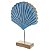 ESCULTURA CONCHA DECORATIVA MADEIRA AZUL 29CM FLORARTE - Imagem 1