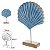 ESCULTURA CONCHA DECORATIVA MADEIRA AZUL 29CM FLORARTE - Imagem 3